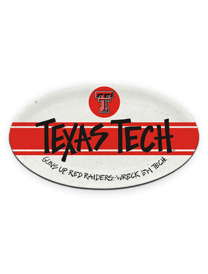 Texas Tech Red Raiders Melamine Oval Serving Tray – Front view