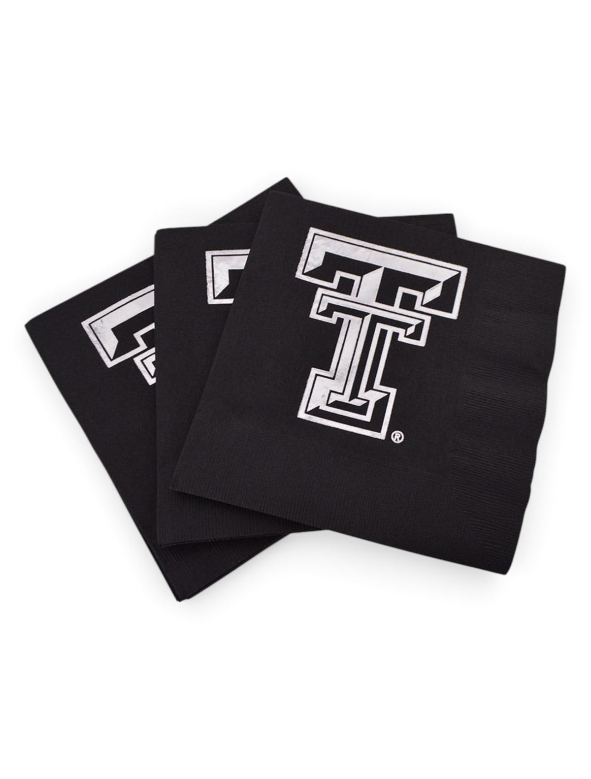 Texas Tech Red Raiders Metallic Silver Double T 3-Ply Napkins – Detail