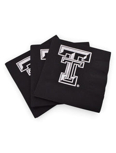Texas Tech Red Raiders Metallic Silver Double T 3-Ply Napkins – Detail