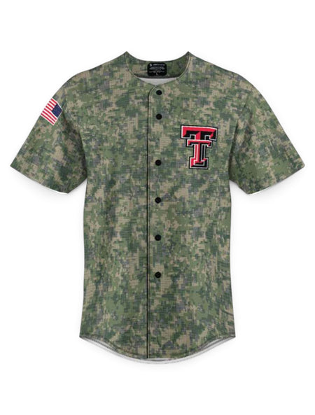 Texas Tech Red Raiders "Military Appreciation" Baseball Jersey – Front view