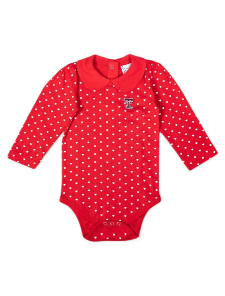 Texas Tech Red Raiders Mini Double T "Peter Pan" INFANT GIRLS Long Sleeve Onesie – Front view