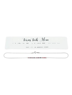 Texas Tech Red Raiders "Mom" Morse Code Necklace – Silver detail