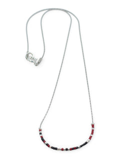Texas Tech Red Raiders "Mom" Morse Code Necklace – Silver on model