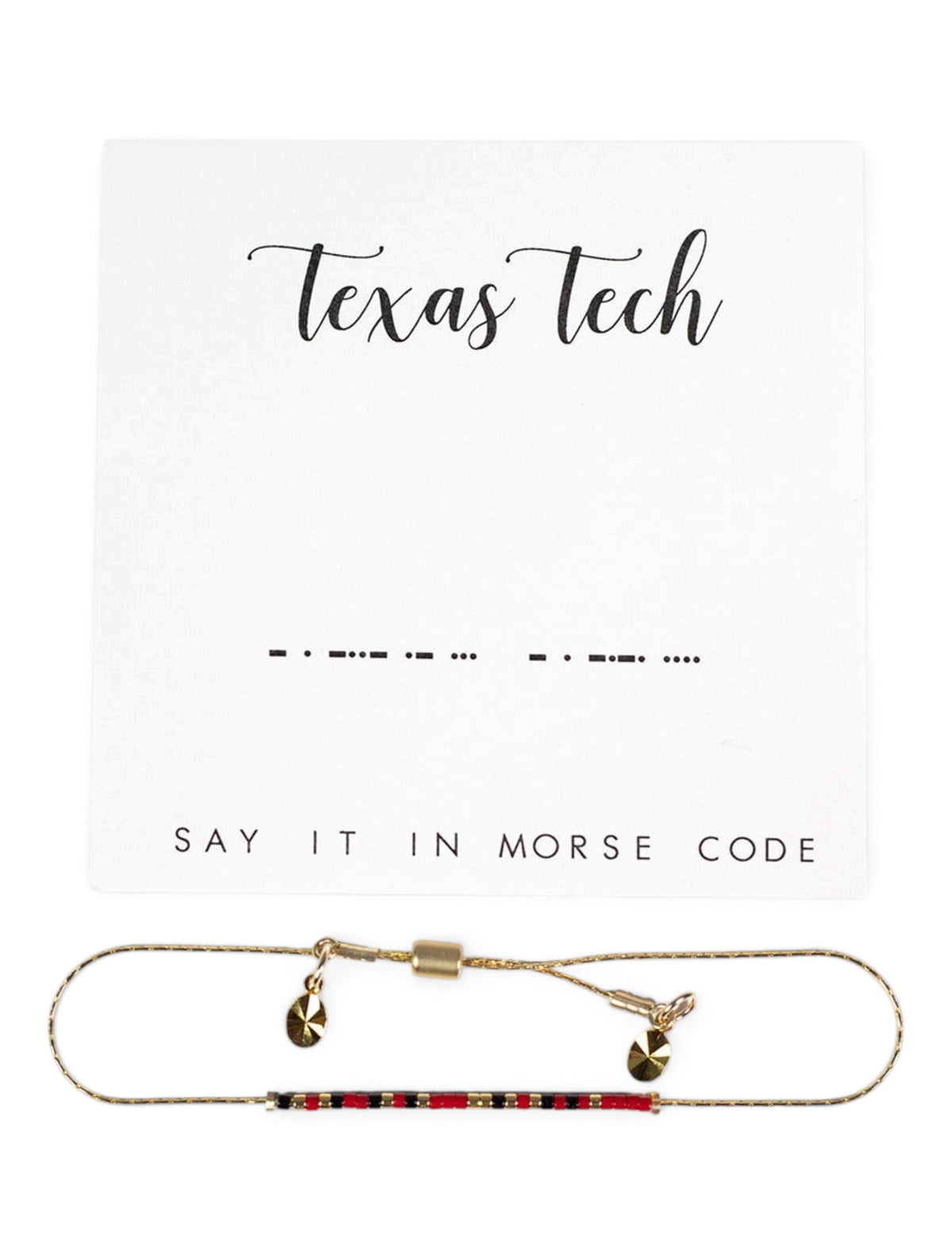 Texas Tech Red Raiders Morse Code Bracelet – Detail