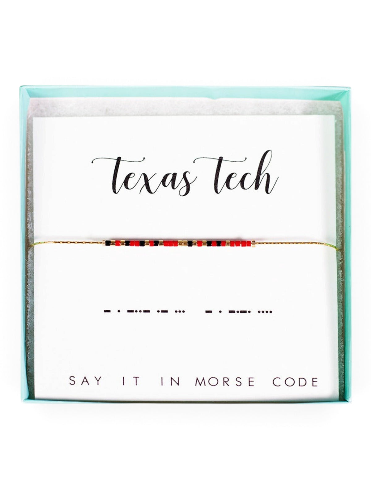 Texas Tech Red Raiders Morse Code Bracelet – Front view