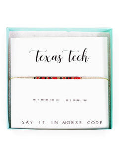 Texas Tech Red Raiders Morse Code Bracelet – Front view