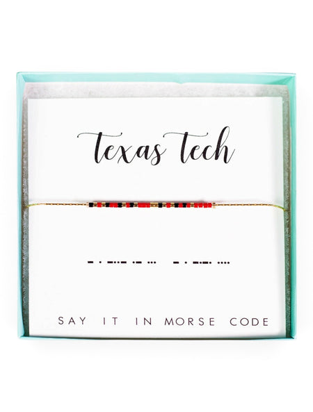 Texas Tech Red Raiders Morse Code Bracelet – Front view