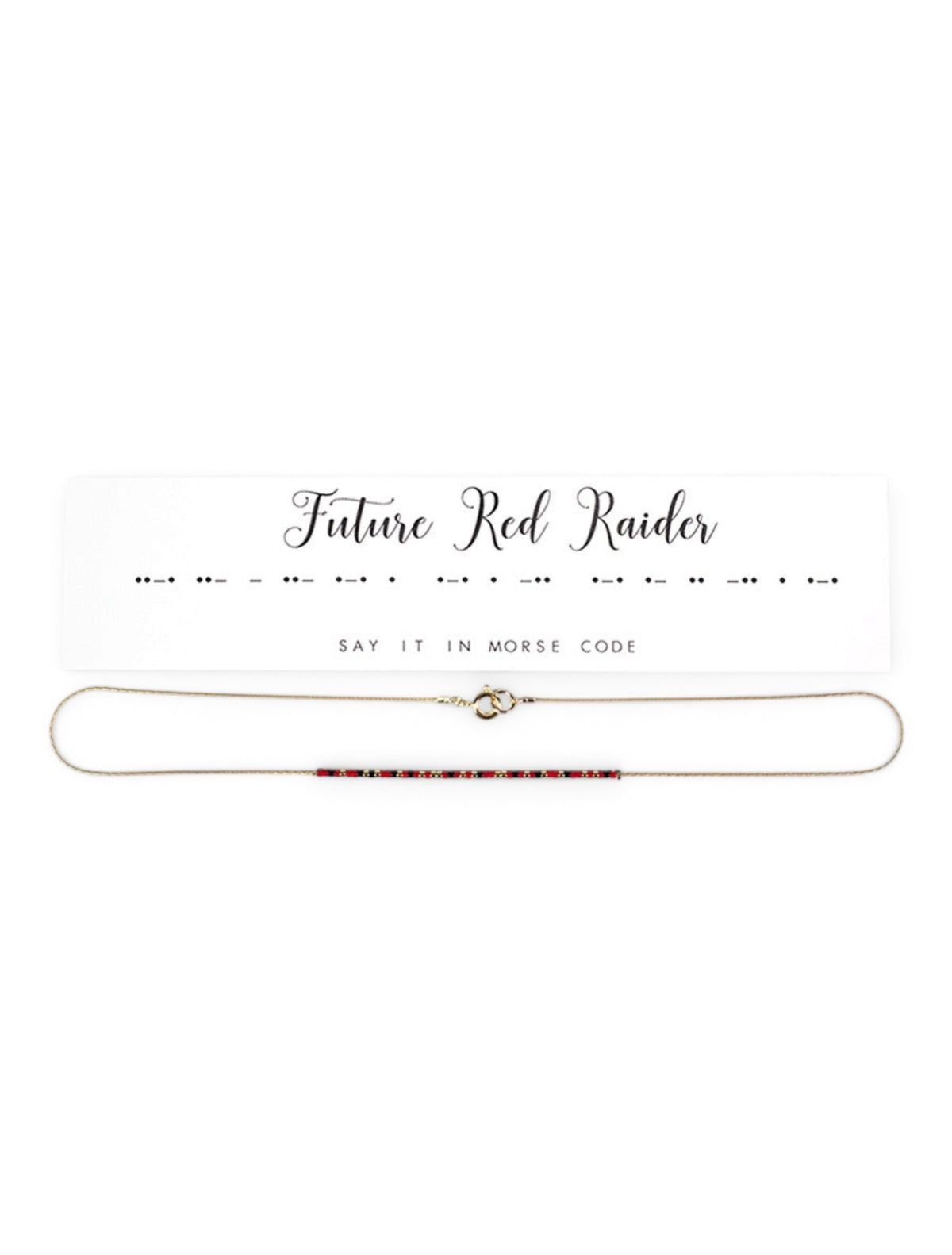 Texas Tech Red Raiders Morse Code "Future Red Raider" Necklace – Detail