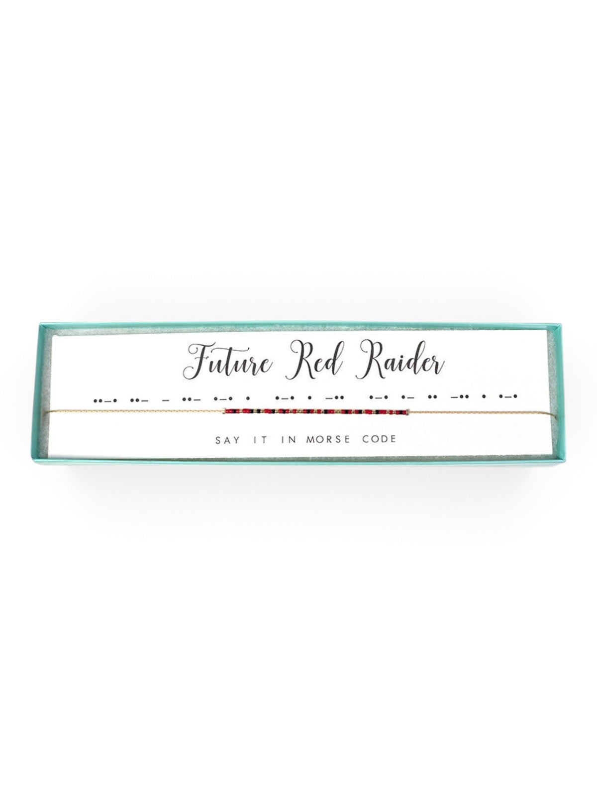 Texas Tech Red Raiders Morse Code "Future Red Raider" Necklace – Front view