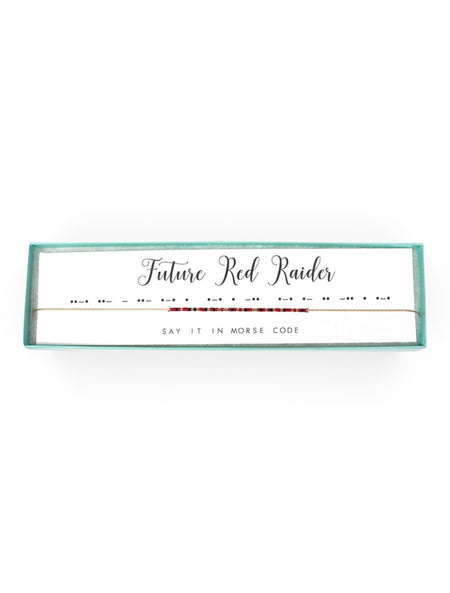 Texas Tech Red Raiders Morse Code "Future Red Raider" Necklace – Front view