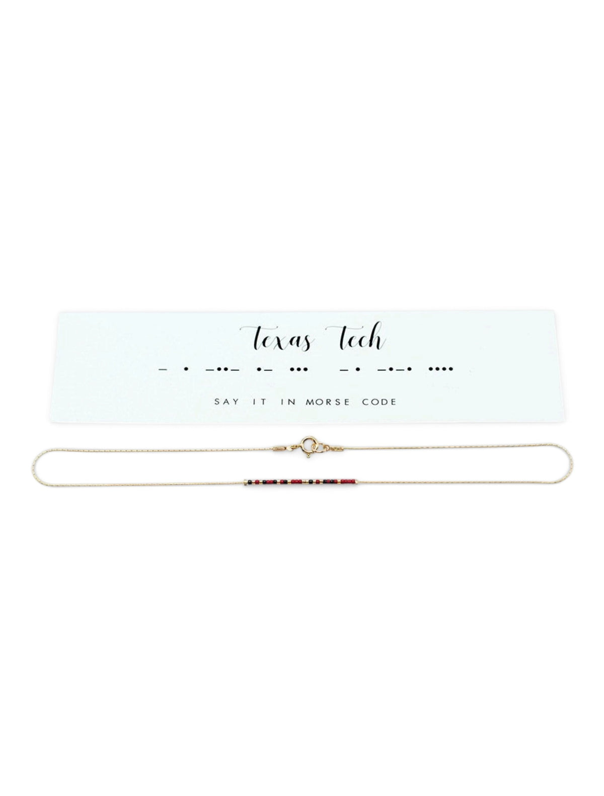 Texas Tech Red Raiders Morse Code Necklace – Gold detail