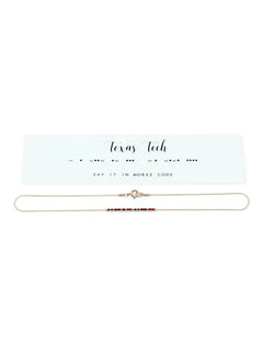 Texas Tech Red Raiders Morse Code Necklace – Gold detail