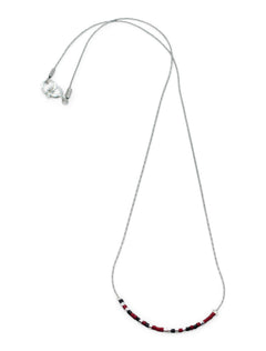 Texas Tech Red Raiders Morse Code Necklace – Silver on model