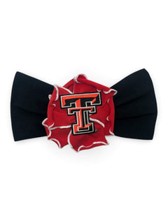 Texas Tech Red Raiders Multi-petal Flower Stretch Baby Headband – Front view