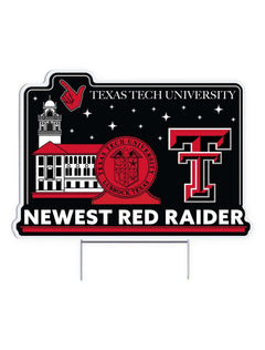 Texas Tech Red Raiders "Newest Red Raider" Lawn Sign – Front view