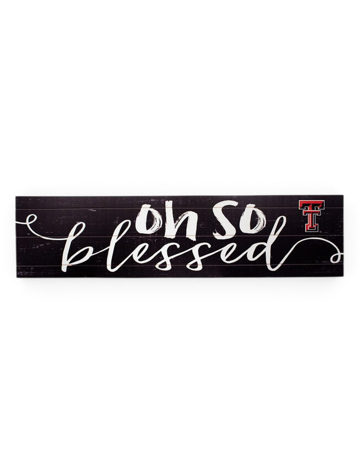 Texas Tech Red Raiders "Oh So Blessed" with Double T Wall Decor – Front view
