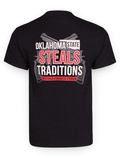 Texas Tech Red Raiders Oklahoma State Steals Traditions T-Shirt – Front view