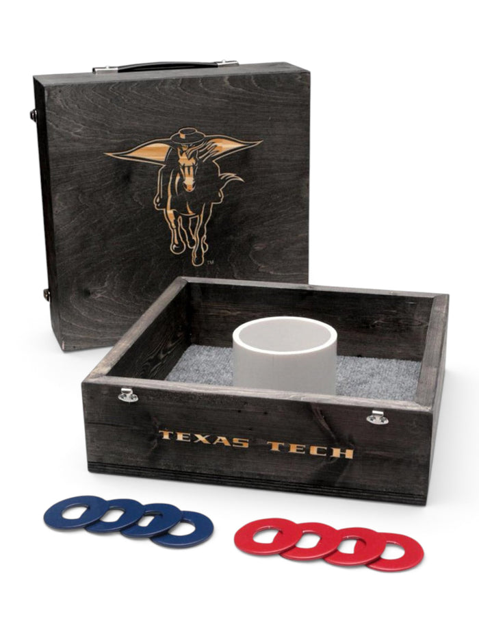 Texas Tech Red Raiders Onyx Stained Washer Game Set - ONLINE ONLY – Front view