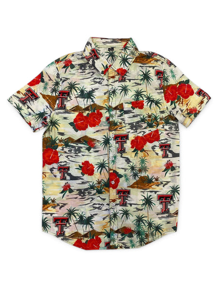 Texas Tech Red Raiders "Paradise Floral" Hawaiian Button Down – Front view