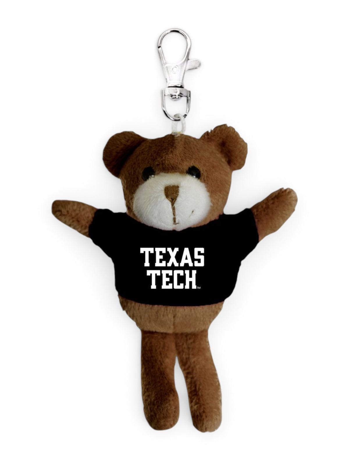 Texas Tech Red Raiders Plush Bear in Texas Tech T-Shirt Keychain – Front view
