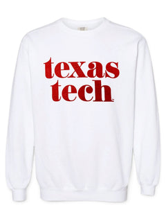 Texas Tech Red Raiders "Pristine GLITTER" Comfort Crew Sweatshirt – Front view