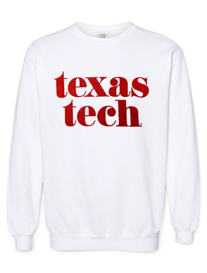 Texas Tech Red Raiders "Pristine GLITTER" Comfort Crew Sweatshirt – Front view