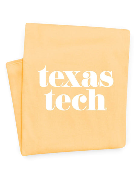 Texas Tech Red Raiders "Pristine" Sunglow Sweatshirt Blanket – Front view
