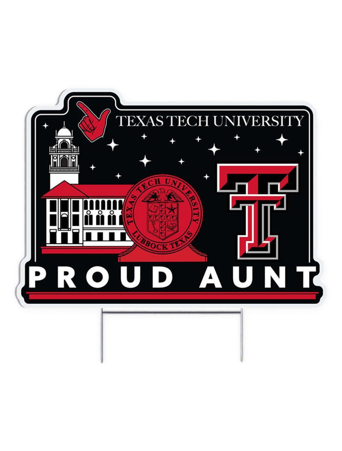 Texas Tech Red Raiders "Proud Aunt" Lawn Sign – Front view