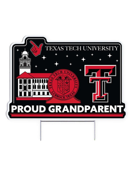 Texas Tech Red Raiders "Proud Grandparent" Lawn Sign – Front view