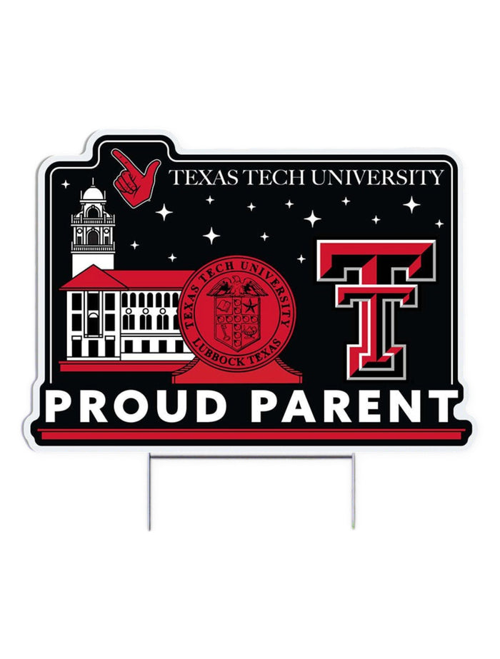 Texas Tech Red Raiders "Proud Parent" Lawn Sign – Front view