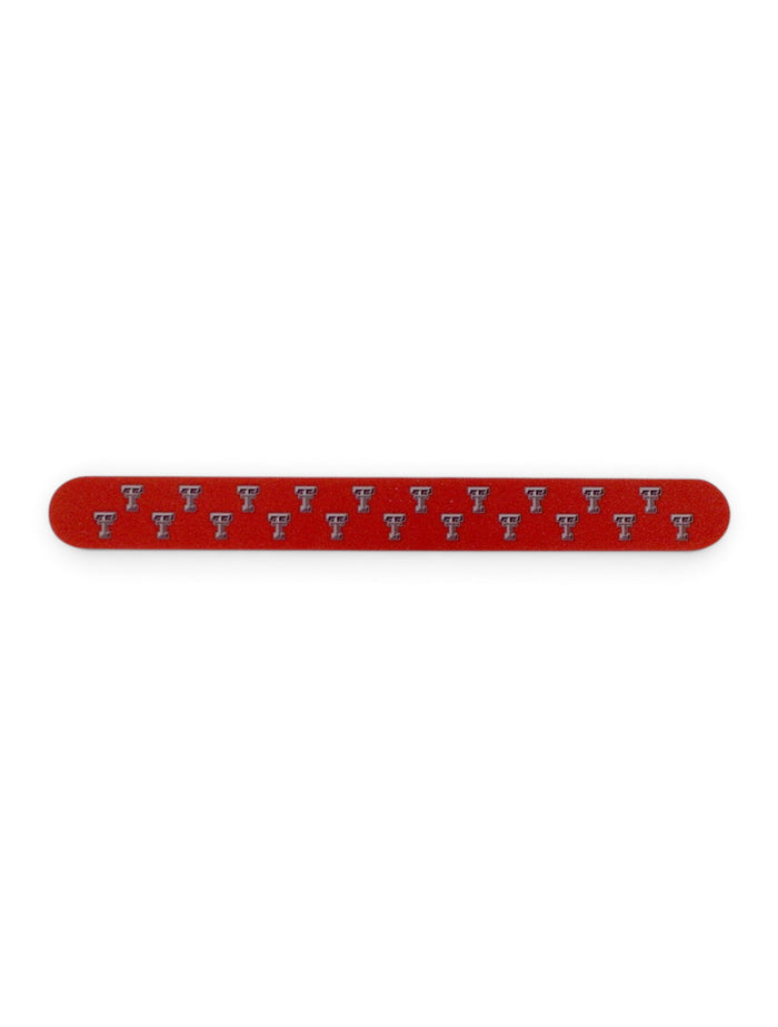 Texas Tech Red Raiders Repearing Double T on Red Wrap Nail File – Front view