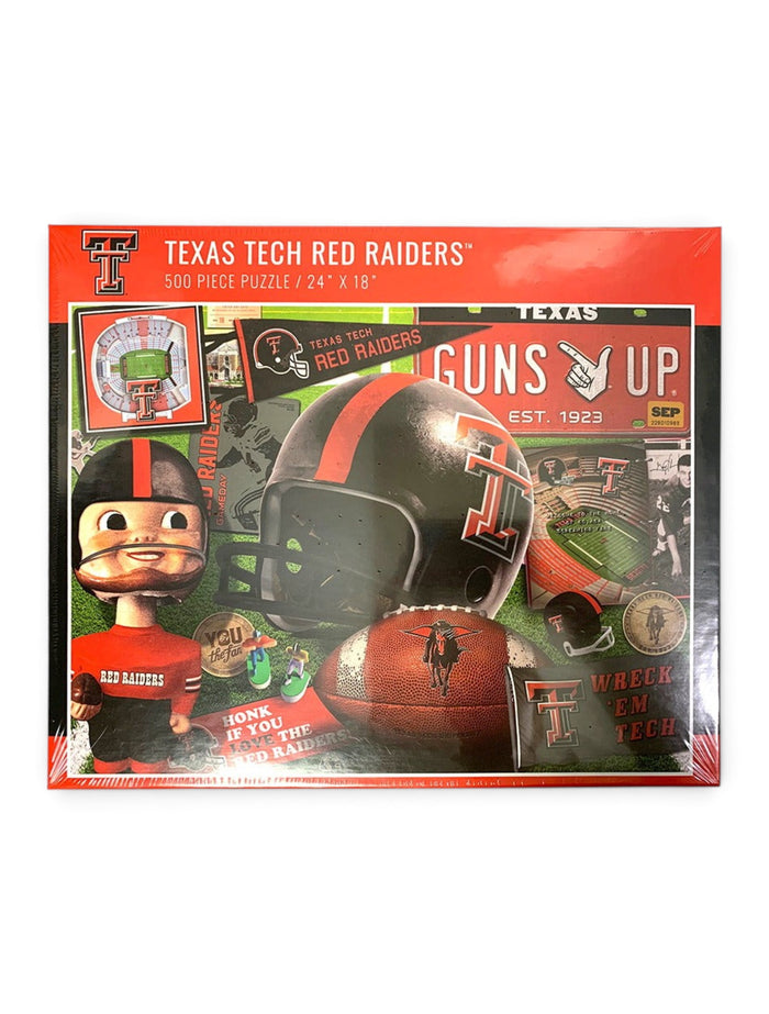 Texas Tech Red Raiders Retro Series 500-Piece Jigsaw Puzzle – Front view