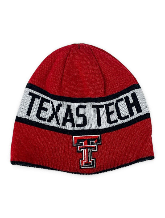 Texas Tech Red Raiders Reversible Red to Black Beanie – Front view