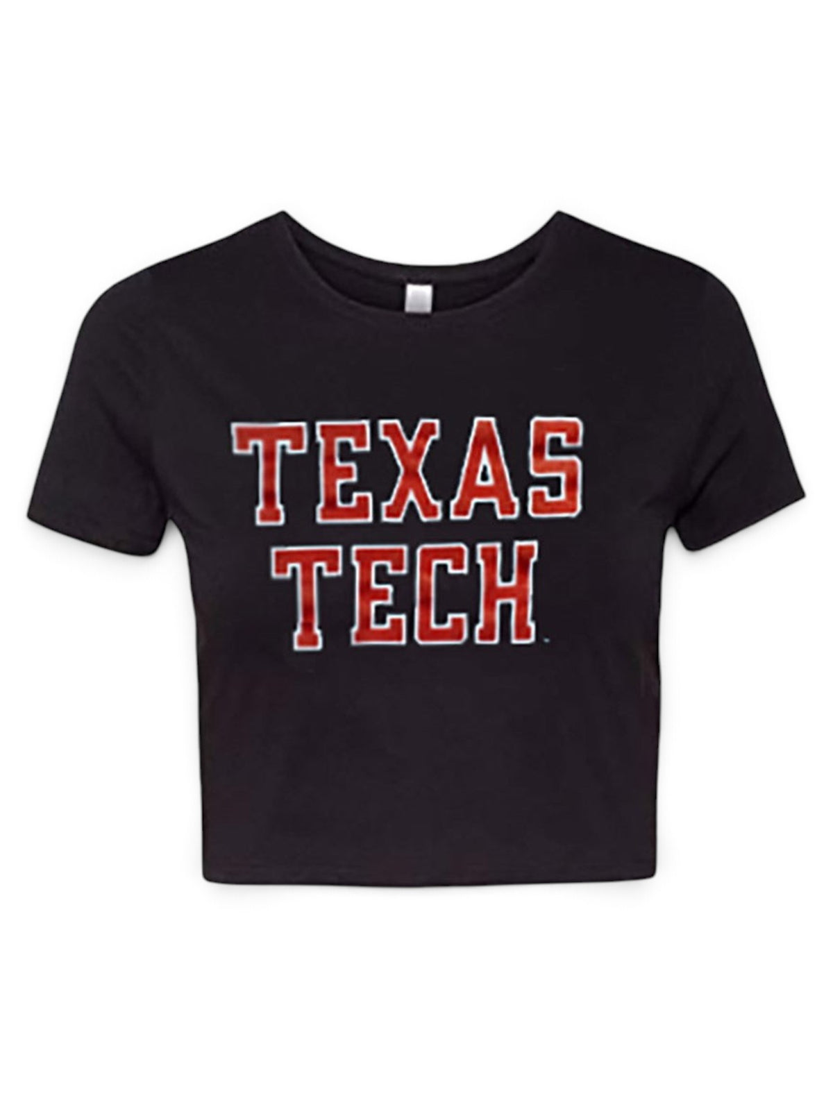 Texas Tech Red Raiders "Rugged Football" Crop Top – Black front view