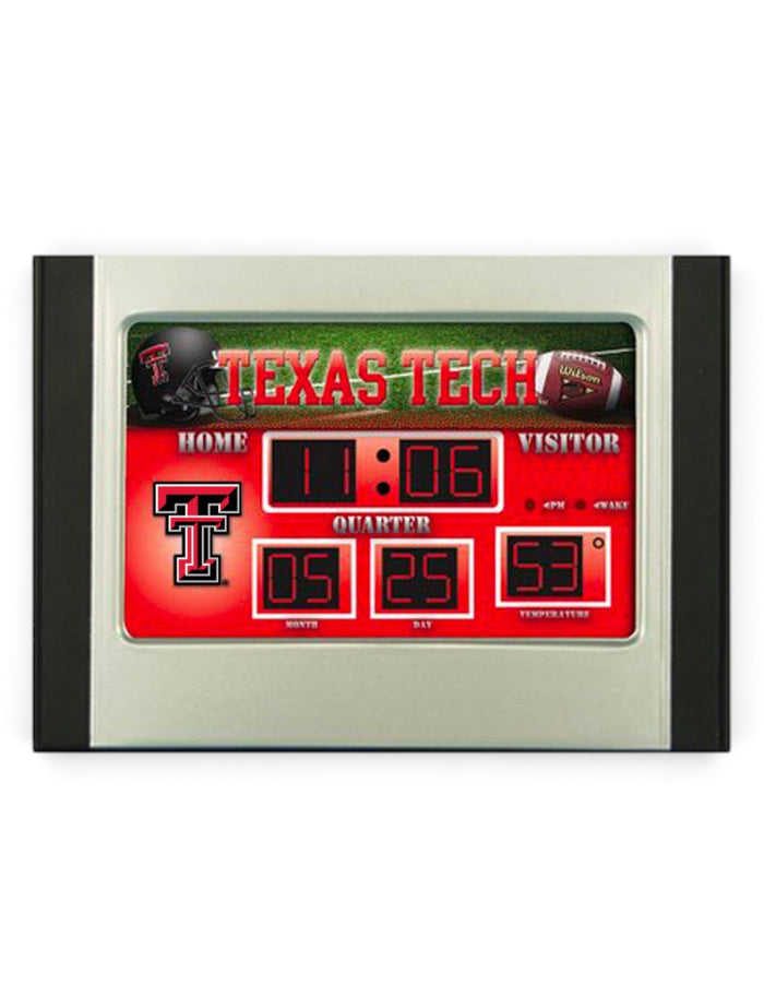 Texas Tech Red Raiders Scoreboard Alarm Clock – Front view