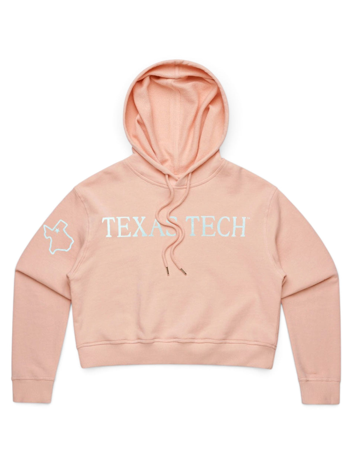Texas Tech Red Raiders "Seashore" Pink Crop Top Hoodie – Front view