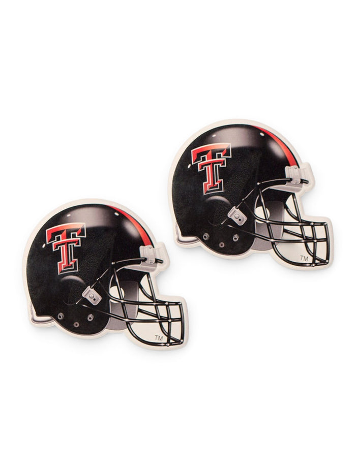Texas Tech Red Raiders Set of 2 Absorbent Football Helmet Coasters – Front view
