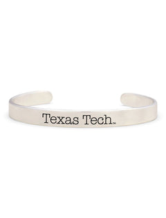 Texas Tech Red Raiders "Silver" Cuff Bracelet – Front view