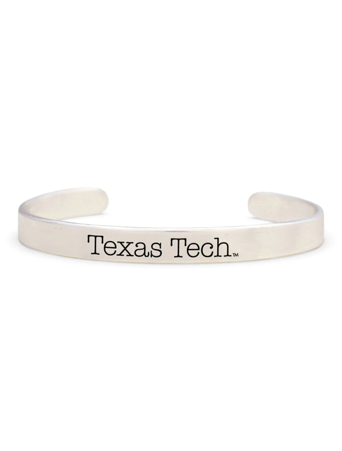 Texas Tech Red Raiders "Silver" Cuff Bracelet – Front view