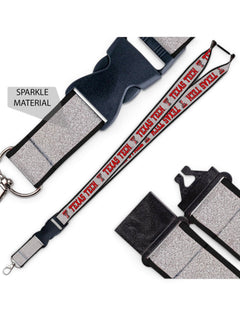 Texas Tech Red Raiders Silver Glitter Lanyard with Buckle – Detail