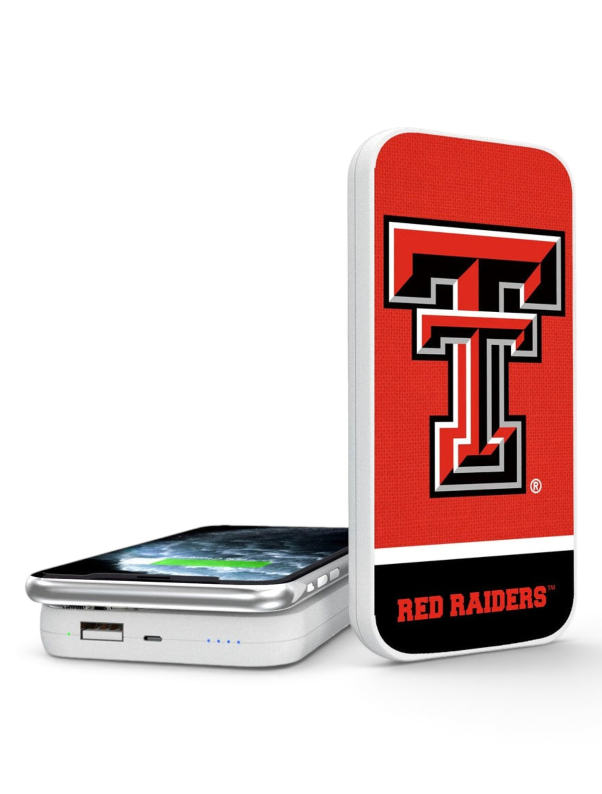 Texas Tech Red Raiders "Solid" Portable Wireless Charger – Front view