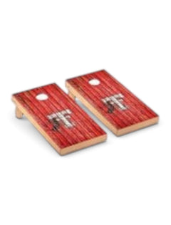 Texas Tech Red Raiders Solid Wood 2x4 Cornhole Board Set - "Weathered Throw Back Double T" – Front view