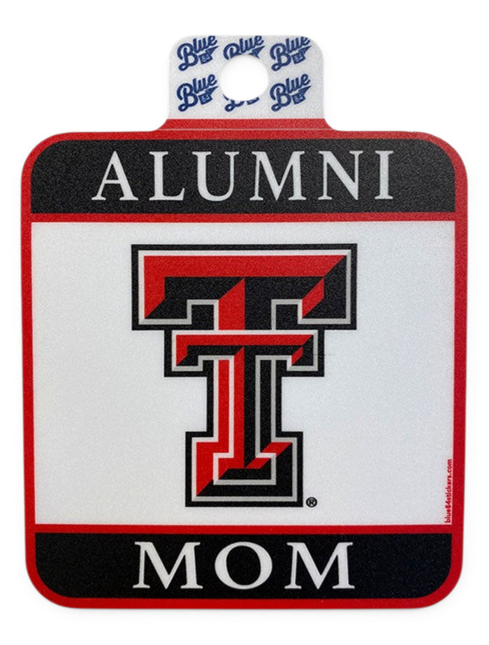 Texas Tech Red Raiders Square Alumni Mom Decal – Front view