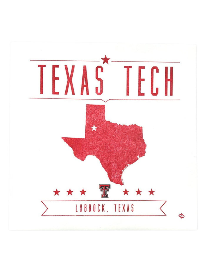 Texas Tech Red Raiders State With Star Over Lubbock Canvas Wall Art – Front view