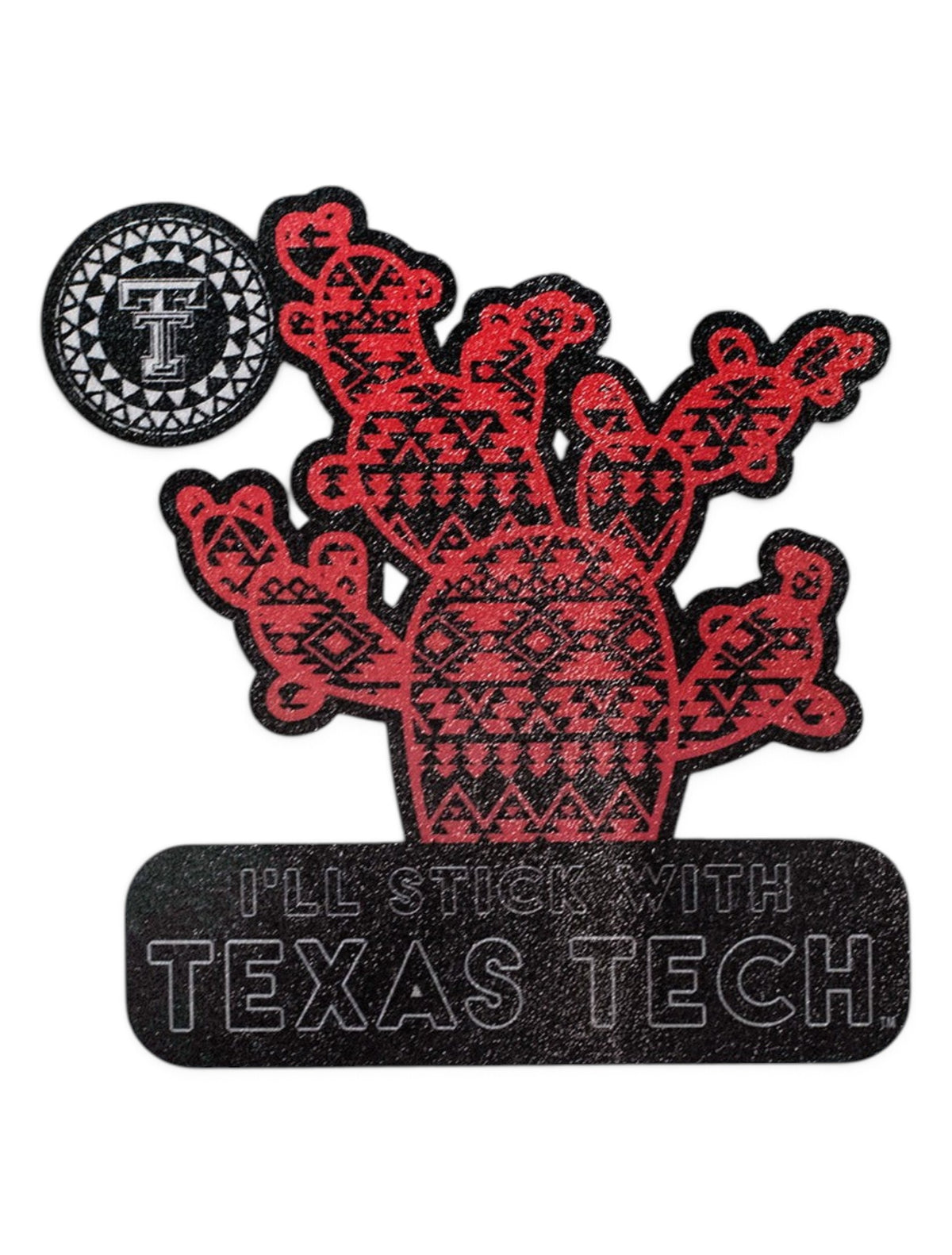Texas Tech Red Raiders "Stick With" Red Cactus Decal – Front view