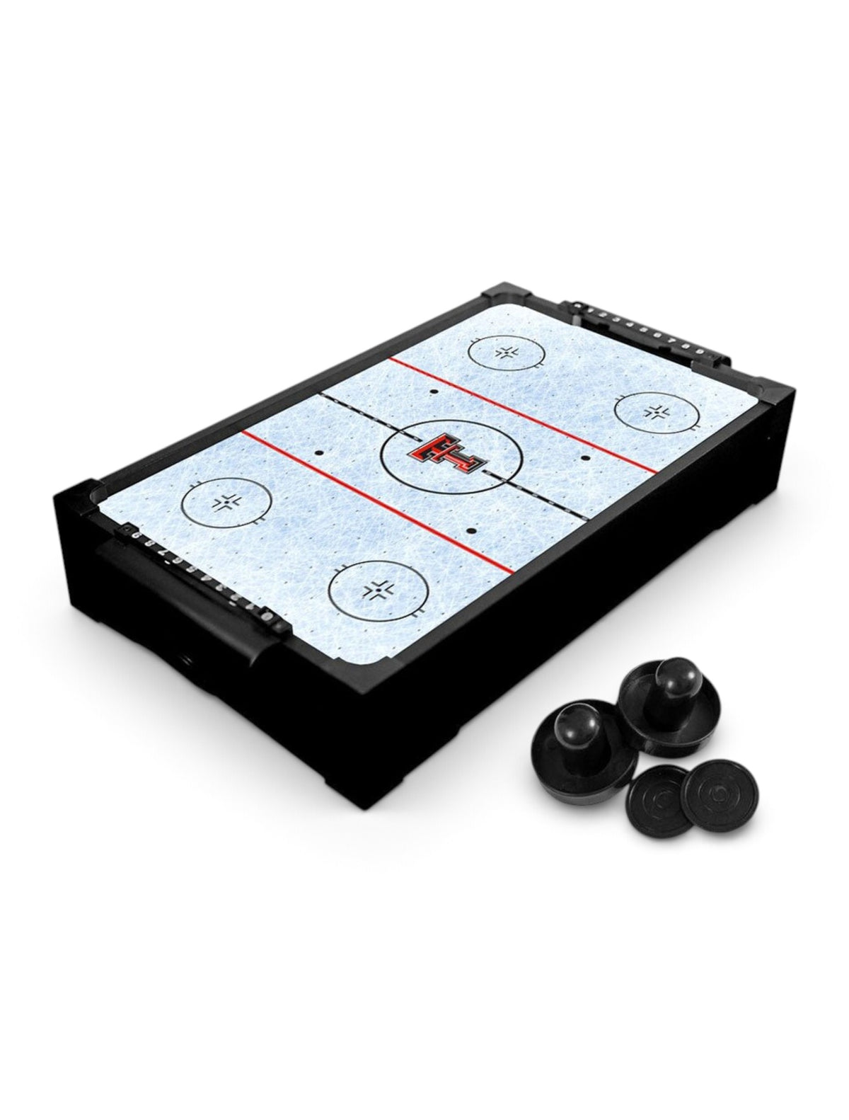 Texas Tech Red Raiders Table Top Air Hockey – Front view