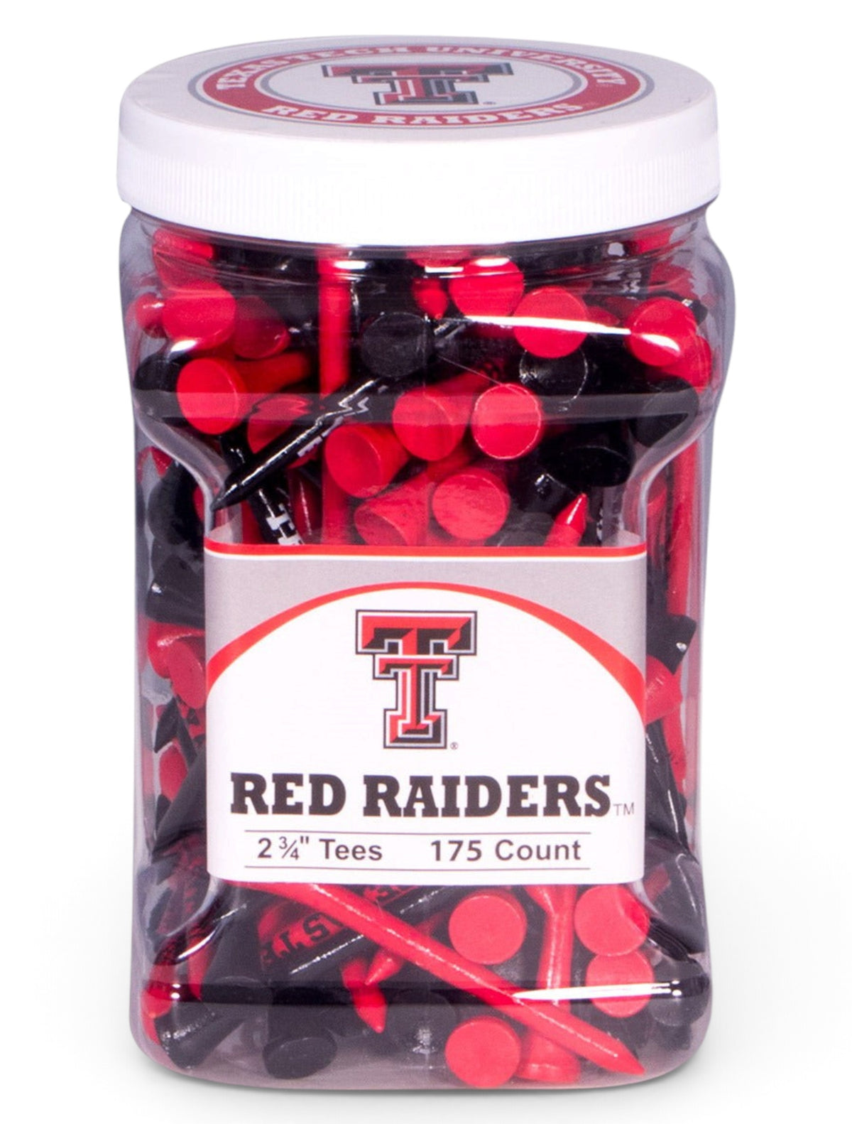 Texas Tech Red Raiders Tee 175 Count Jar – Front view