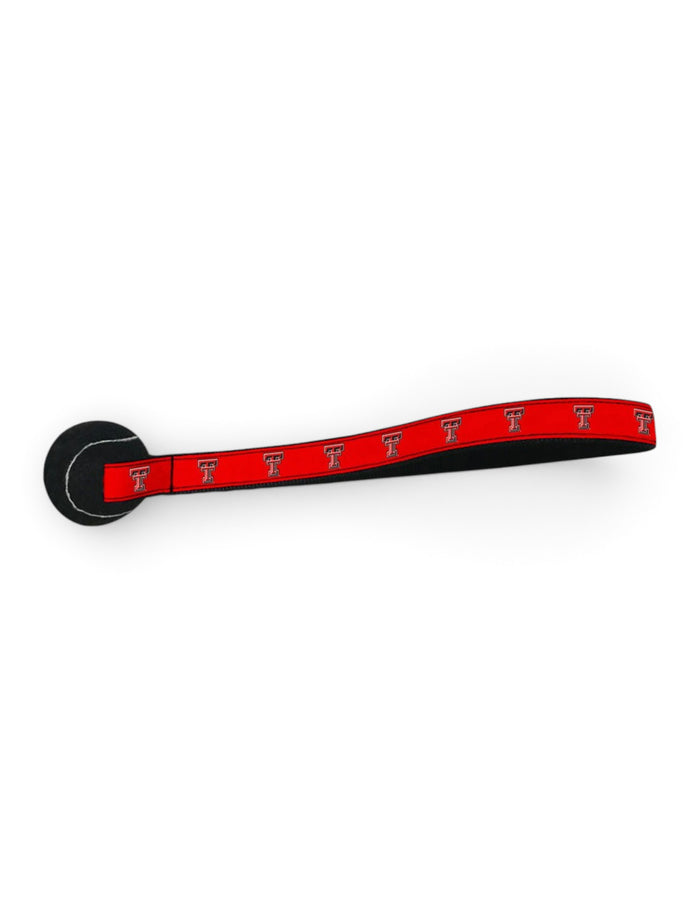 Texas Tech Red Raiders Tennis Ball Loop Dog Toy – Front view