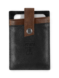 Texas Tech Red Raiders Texas Tech Westbridge Two Toned Money Clip and Card Case Holder – Black front view