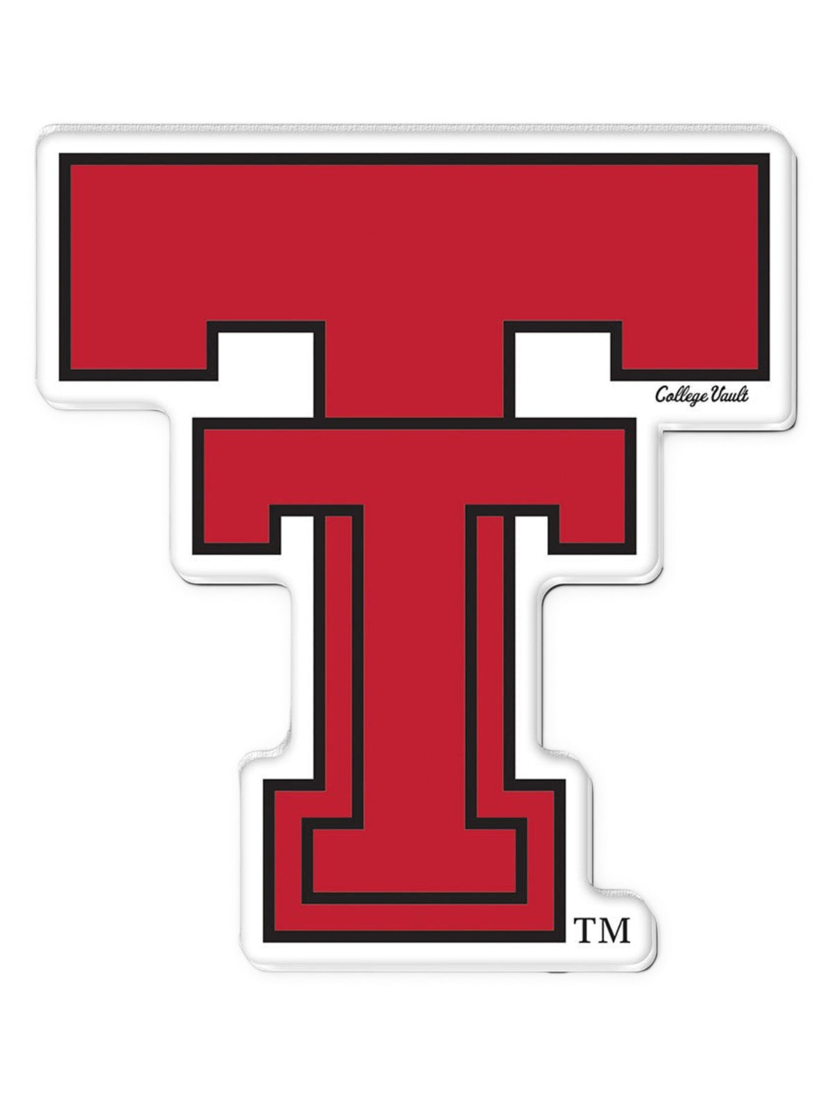 Texas Tech Red Raiders Throwback "Vault Double T" Magnet – Front view